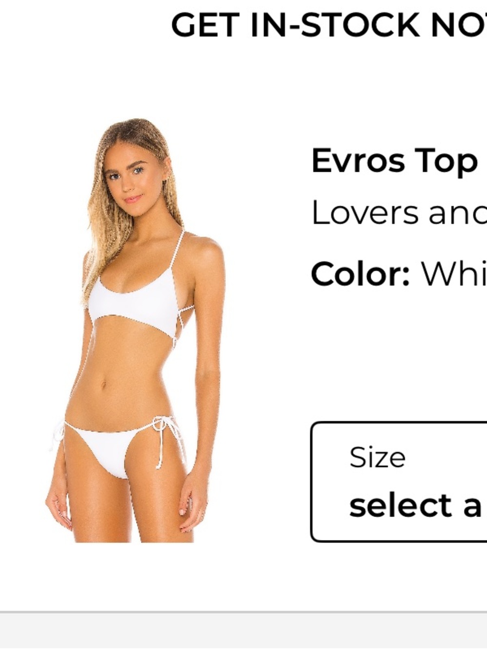 Lovers and friends bikini top M
